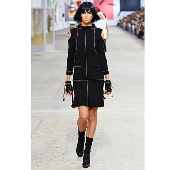 HOST PICK -CHANEL 14P Runway Black Sock Heels - Picture 2 of 8